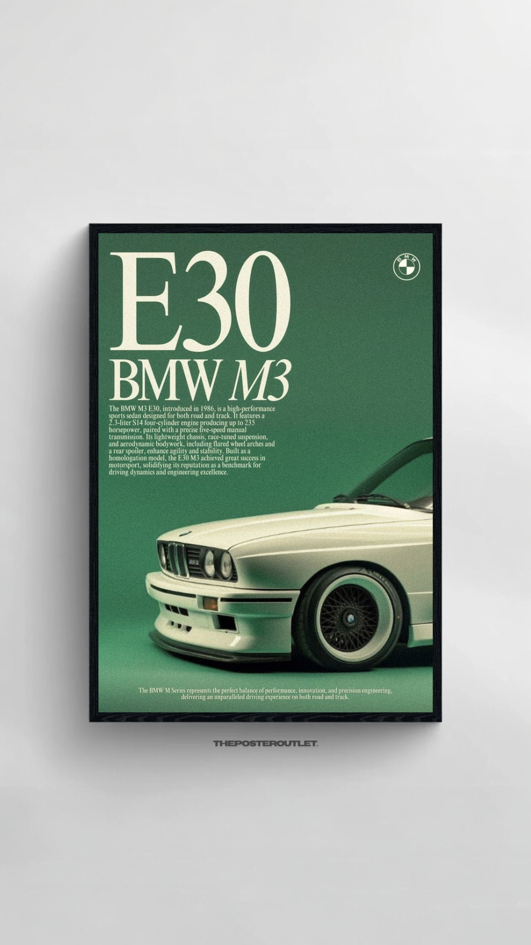 BMW E30 Framed Poster