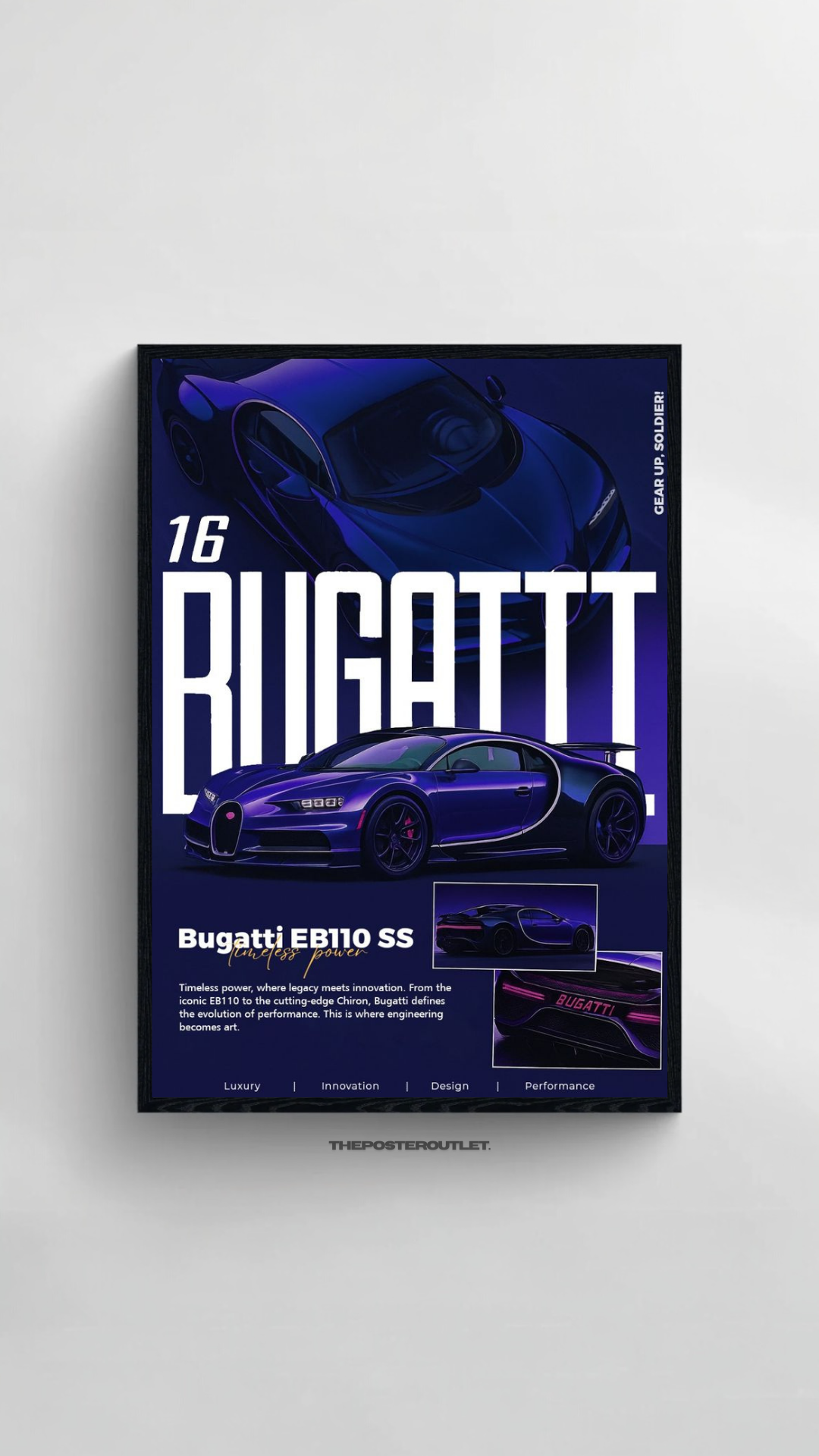 Bugatti EB110 SS Framed Poster